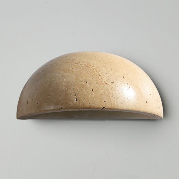 Wabi-Sabi Travertine Semicircular Wall Sconce LED 1-Light