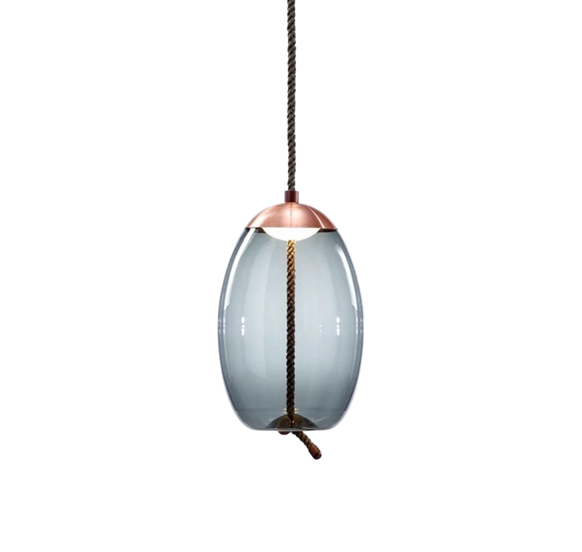 Isolara - Ceiling lamp in rose gold with rope accent