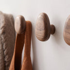 Wall Hooks Wood Pebble Shape Wall Mounted Set of 4