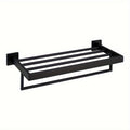 UpperShelf: Towel Holder for the Bathroom – Multifunctional, Wall-Mounted Metal Stand with Shelf, Decorative and Space-Saving