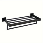 UpperShelf: Towel Holder for the Bathroom – Multifunctional, Wall-Mounted Metal Stand with Shelf, Decorative and Space-Saving