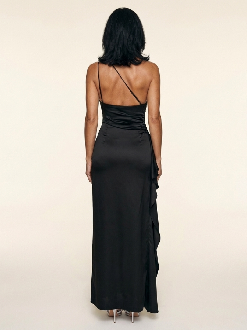Elegant One-Shoulder Maxi Dress for Women High Slit