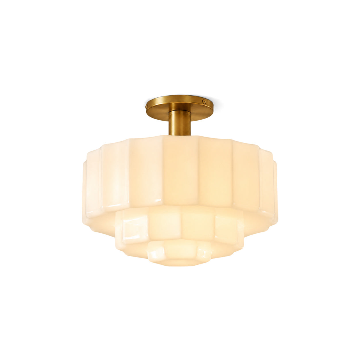 Octavia Tiered Opal Glass Semi-Flush Mount