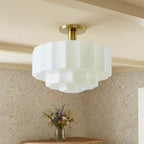Octavia Tiered Opal Glass Semi-Flush Mount