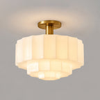 Octavia Tiered Opal Glass Semi-Flush Mount