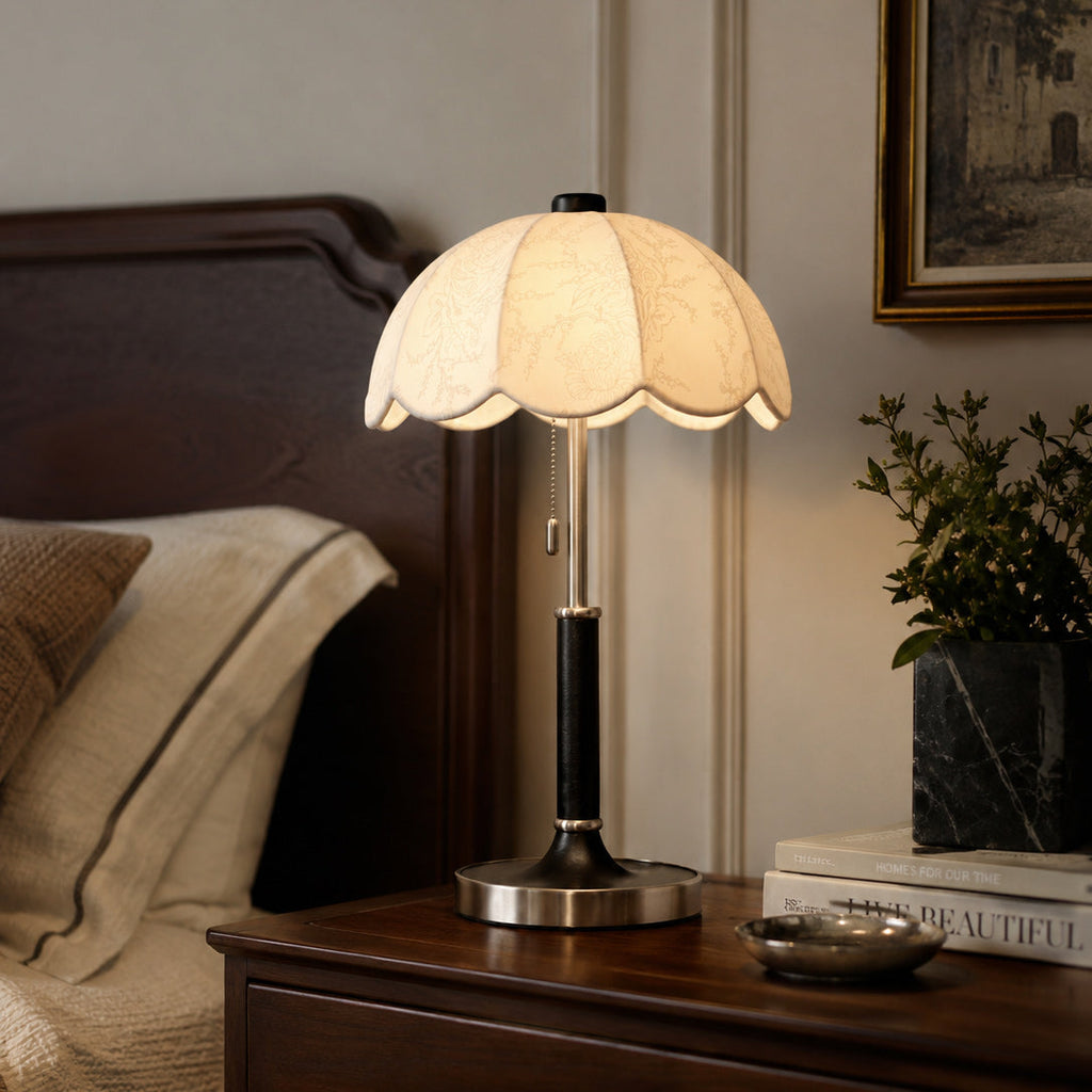Odette Scalloped Floral Shade Table Lamp