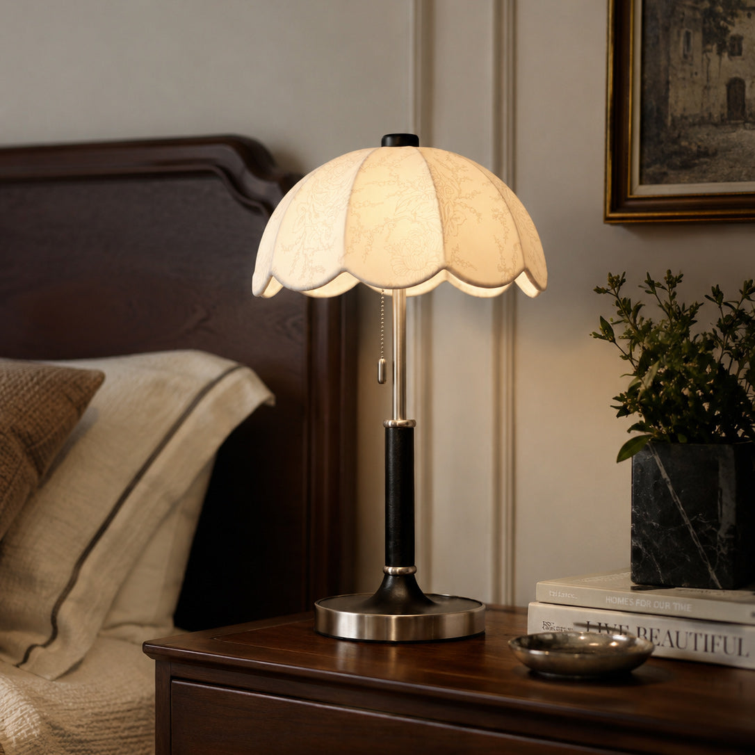 Odette Scalloped Floral Shade Table Lamp