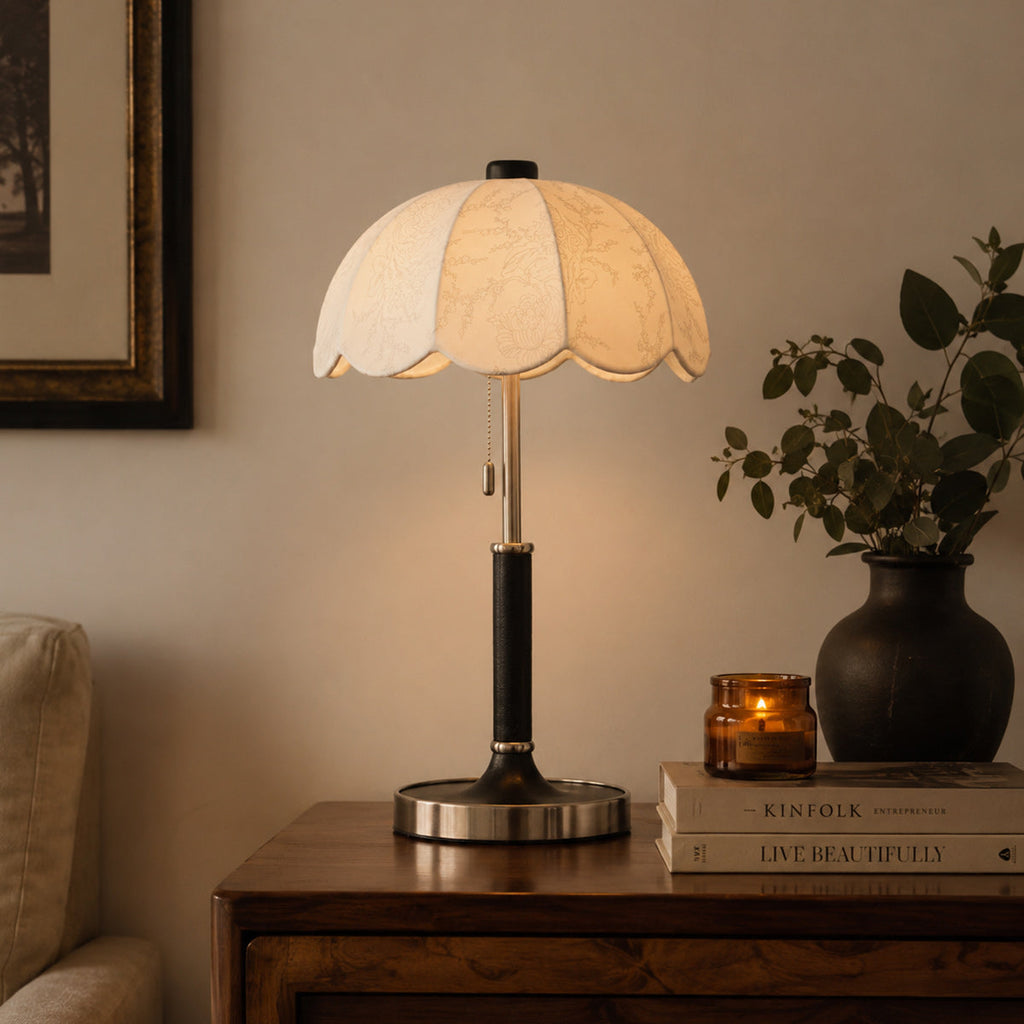 Odette Scalloped Floral Shade Table Lamp