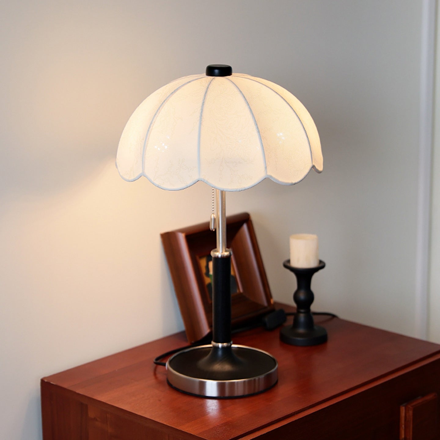 Odette Scalloped Floral Shade Table Lamp