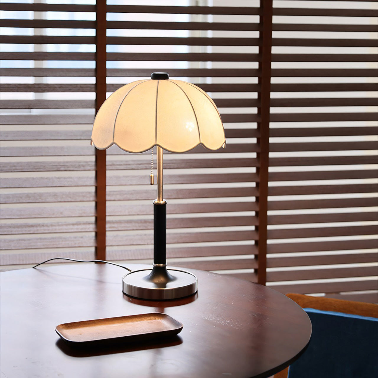 Odette Scalloped Floral Shade Table Lamp