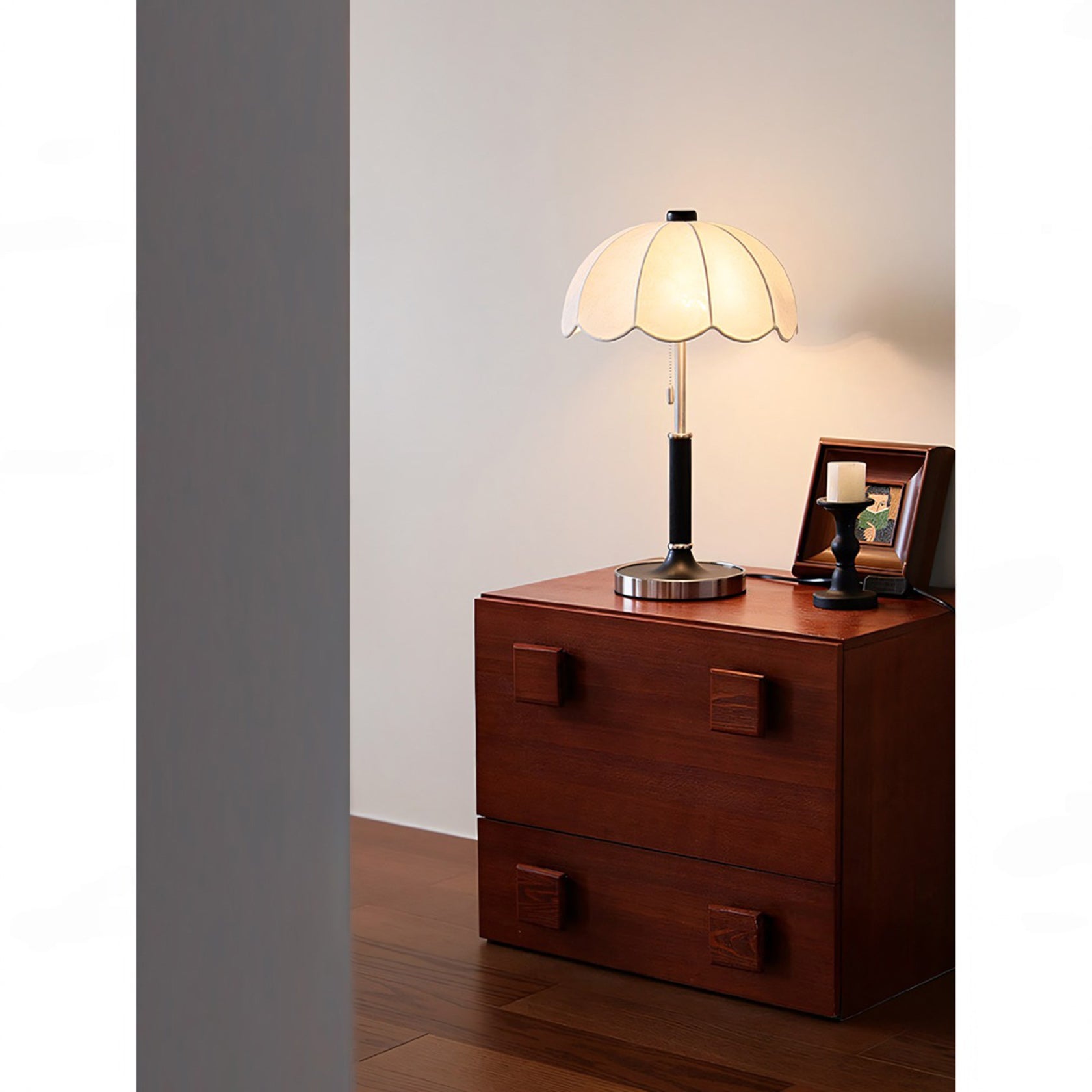 Odette Scalloped Floral Shade Table Lamp