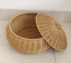 EcoStyle: Round Rattan Basket – Robust, Stylish & Versatile for Supplies & Accessories