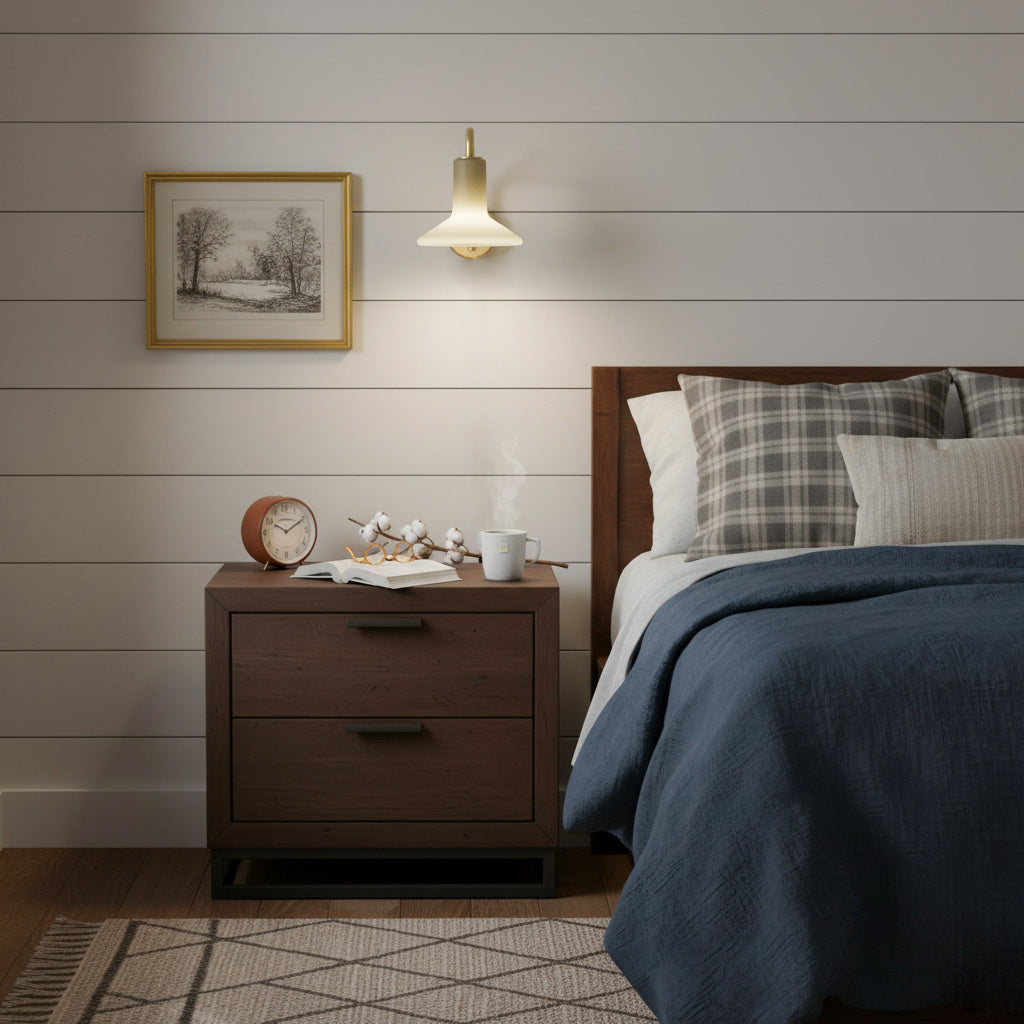 Olly Hat-Shade Glass Wall Sconce
