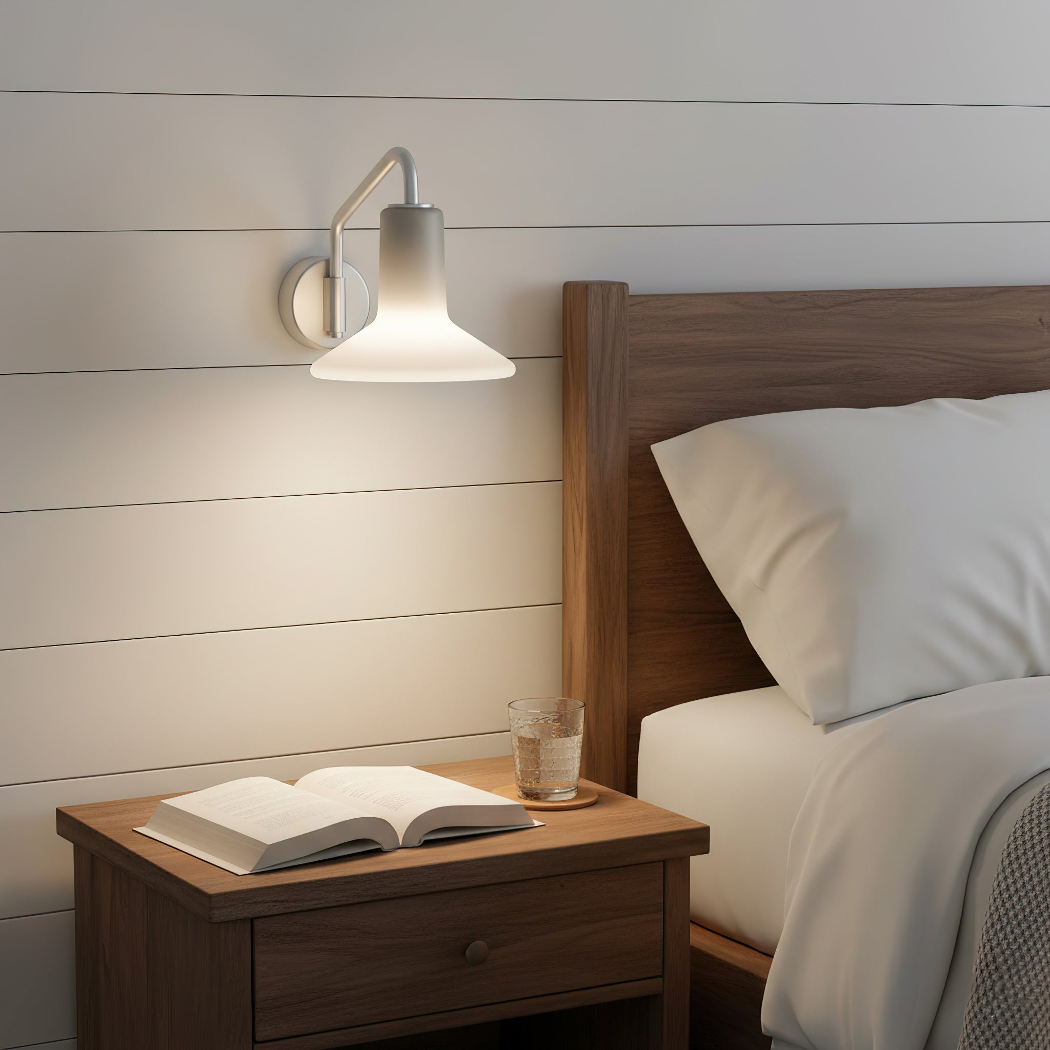 Olly Hat-Shade Glass Wall Sconce