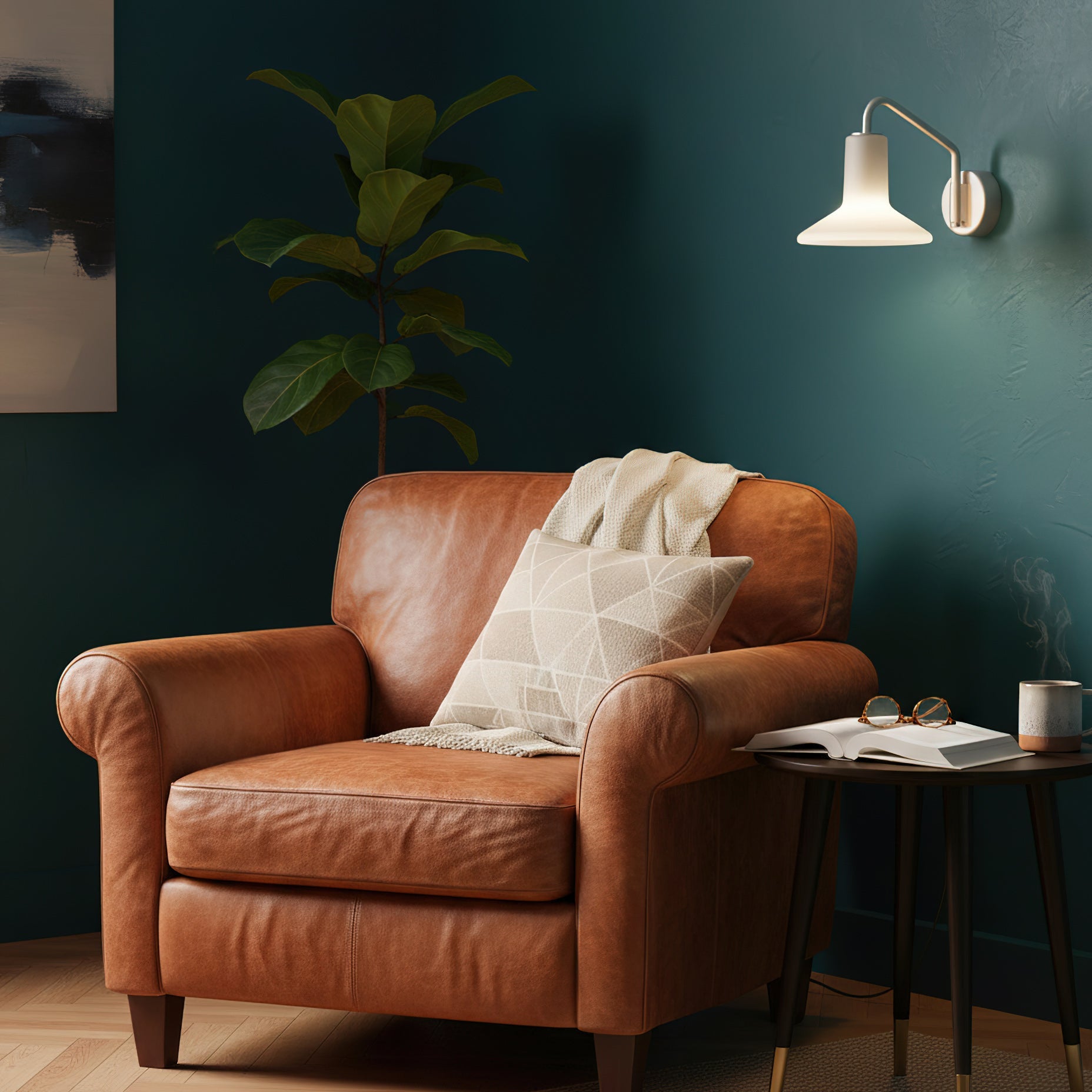 Olly Hat-Shade Glass Wall Sconce