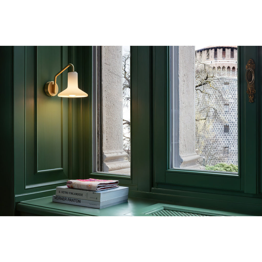 Olly Hat-Shade Glass Wall Sconce