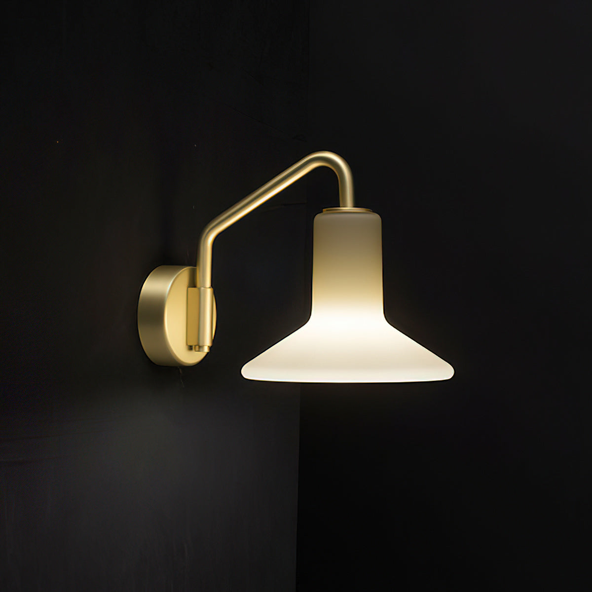 Olly Hat-Shade Glass Wall Sconce