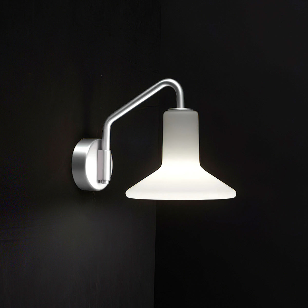 Olly Hat-Shade Glass Wall Sconce