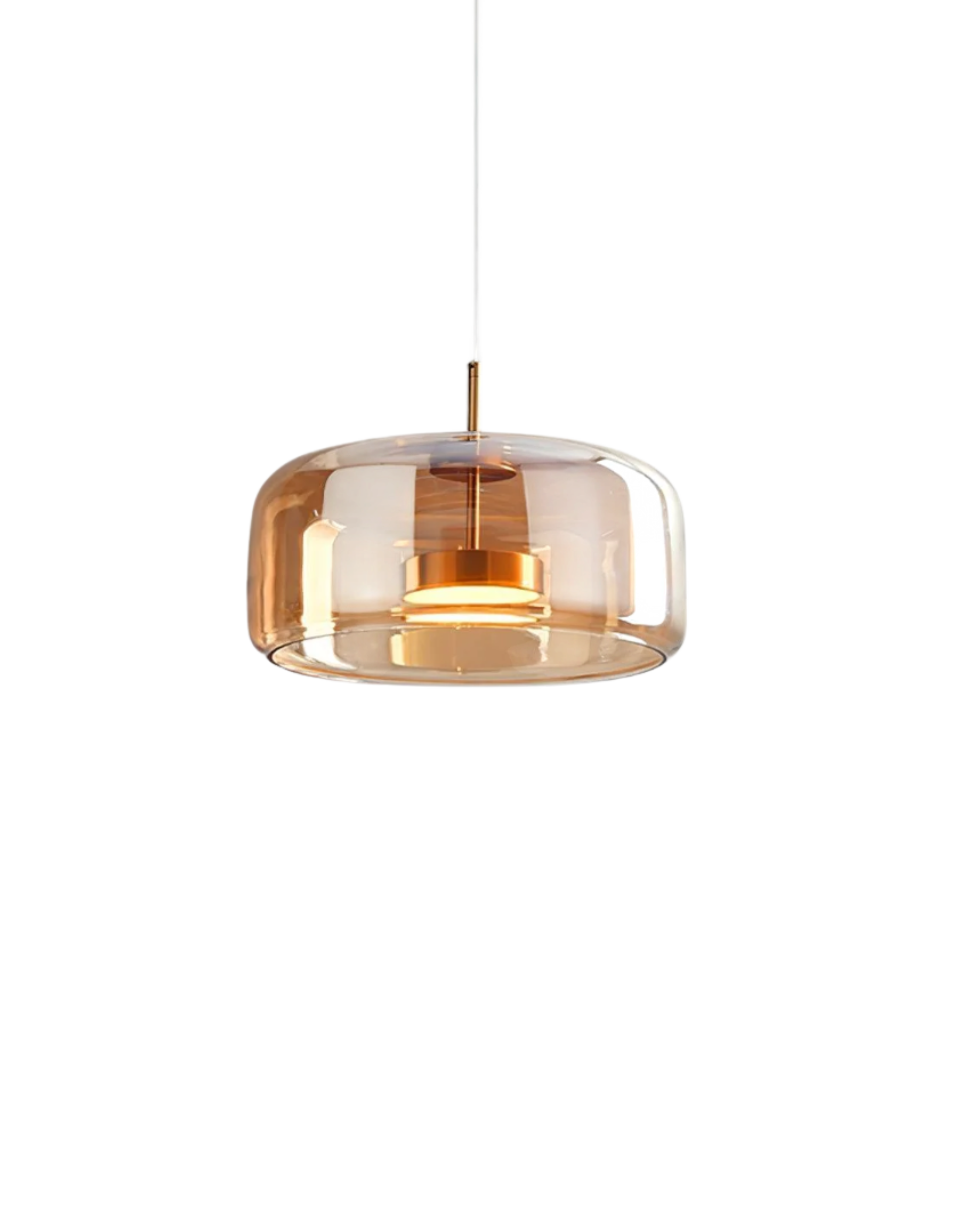 OmbraVetro: Designer Pendant Light made of Tinted Glass with Warm White LED Light – for Living Room & Dining Area