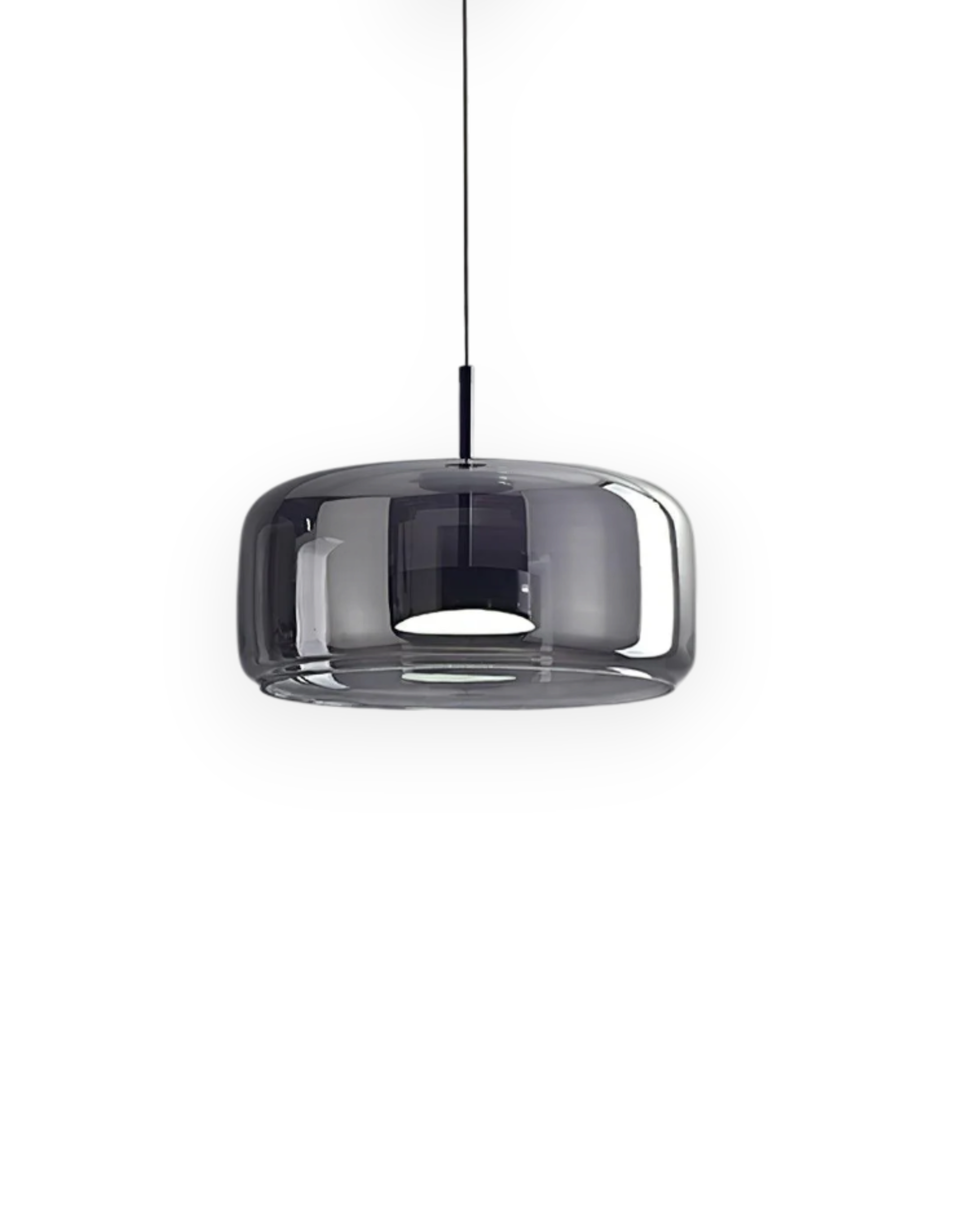 OmbraVetro: Designer Pendant Light made of Tinted Glass with Warm White LED Light – for Living Room & Dining Area