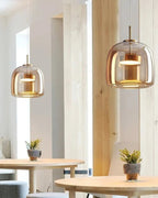 OmbraVetro: Designer Pendant Light made of Tinted Glass with Warm White LED Light – for Living Room & Dining Area