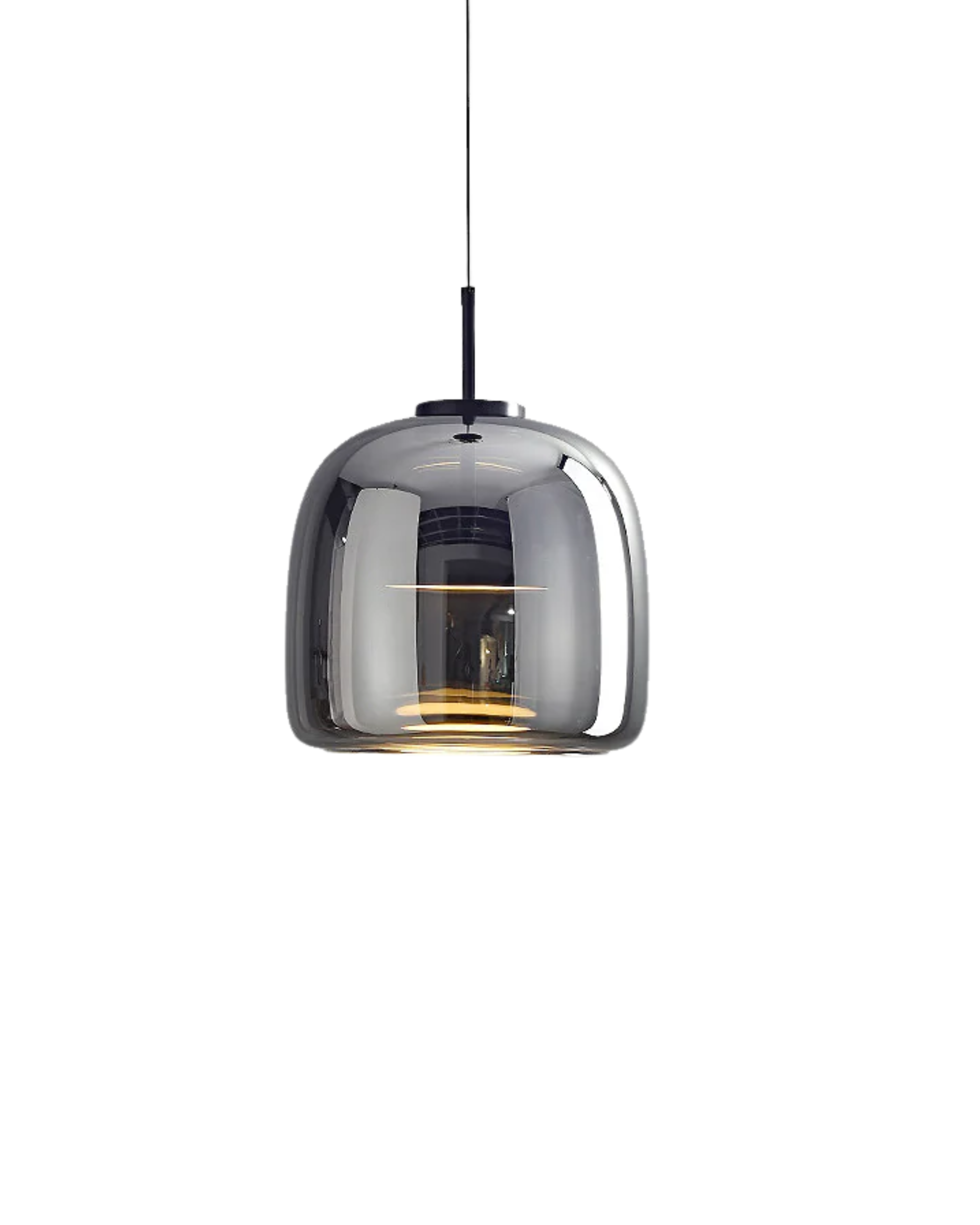 OmbraVetro: Designer Pendant Light made of Tinted Glass with Warm White LED Light – for Living Room & Dining Area