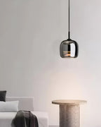 OmbraVetro: Designer Pendant Light made of Tinted Glass with Warm White LED Light – for Living Room & Dining Area