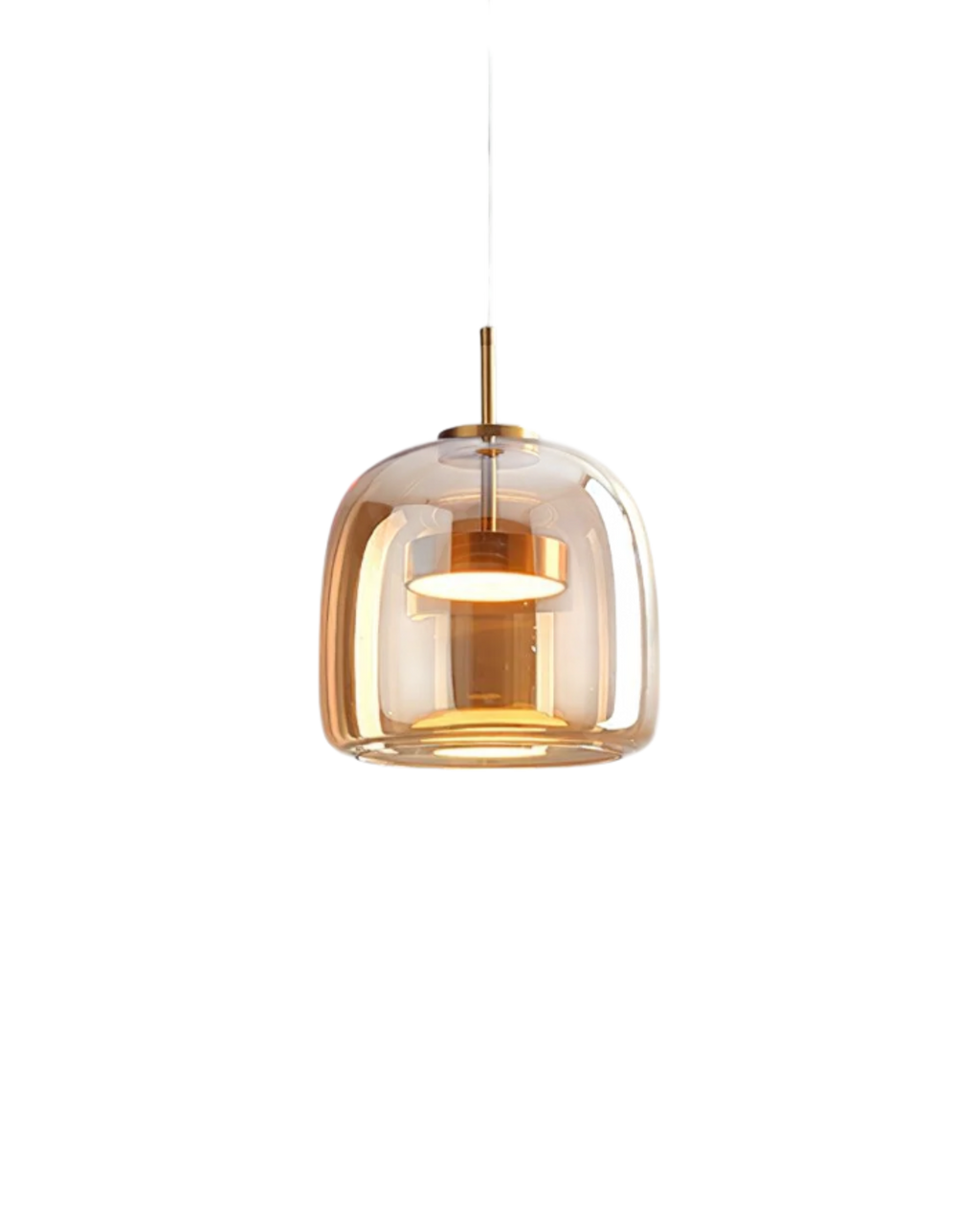 OmbraVetro: Designer Pendant Light made of Tinted Glass with Warm White LED Light – for Living Room & Dining Area