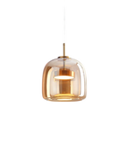 OmbraVetro: Designer Pendant Light made of Tinted Glass with Warm White LED Light – for Living Room & Dining Area