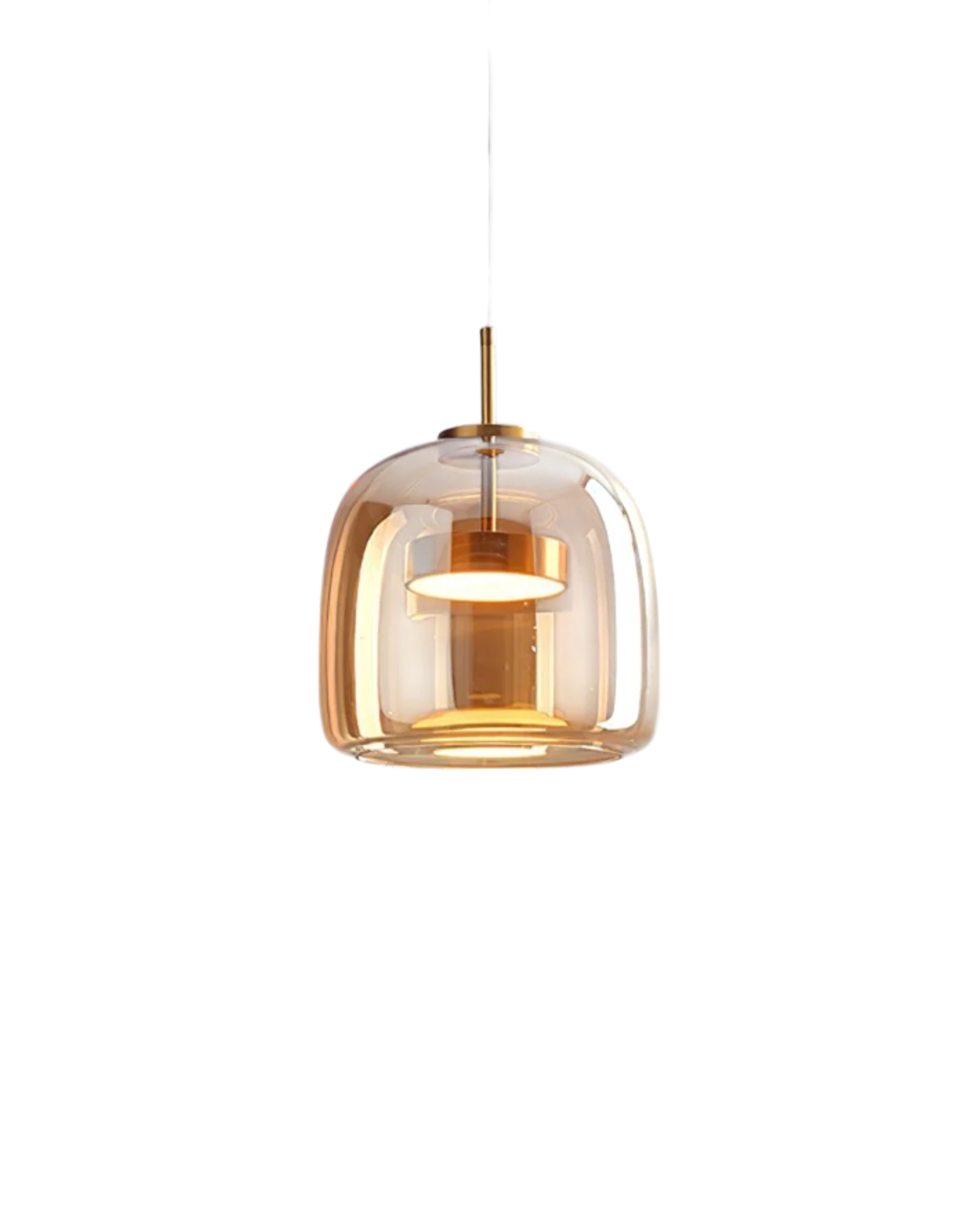 OmbraVetro: Designer Pendant Light made of Tinted Glass with Warm White LED Light – for Living Room & Dining Area