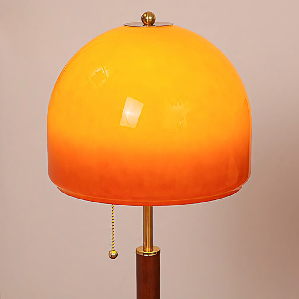 Ombrea Walnut & Glass Mushroom Table Lamp