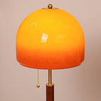 Ombrea Walnut & Glass Mushroom Table Lamp