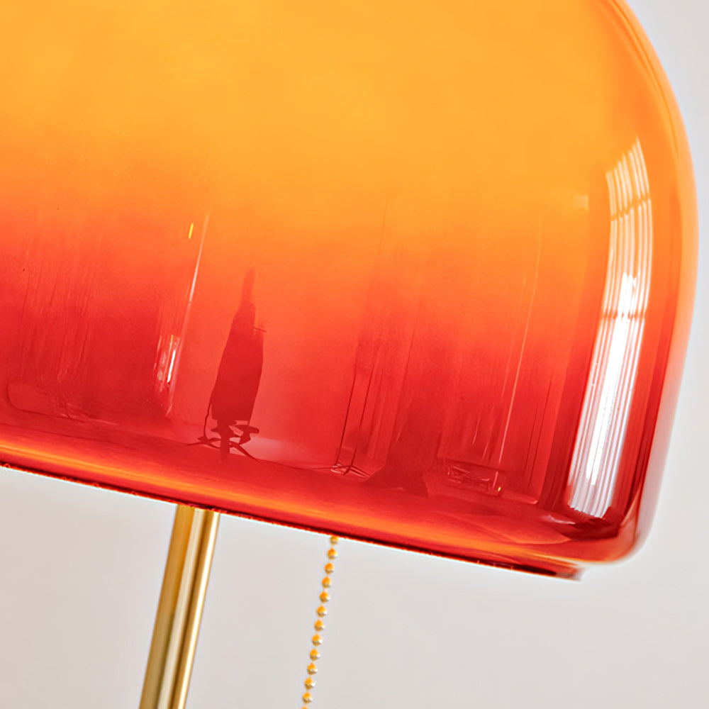 Ombrea Walnut & Glass Mushroom Table Lamp
