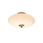 Opal Flush Glass & Iron Ceiling Light
