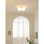 Opal Flush Glass & Iron Ceiling Light
