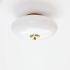 Opal Flush Glass & Iron Ceiling Light