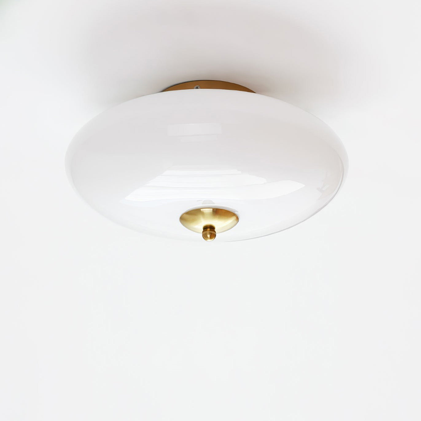 Opal Flush Glass & Iron Ceiling Light