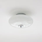 Opal Flush Glass & Iron Ceiling Light