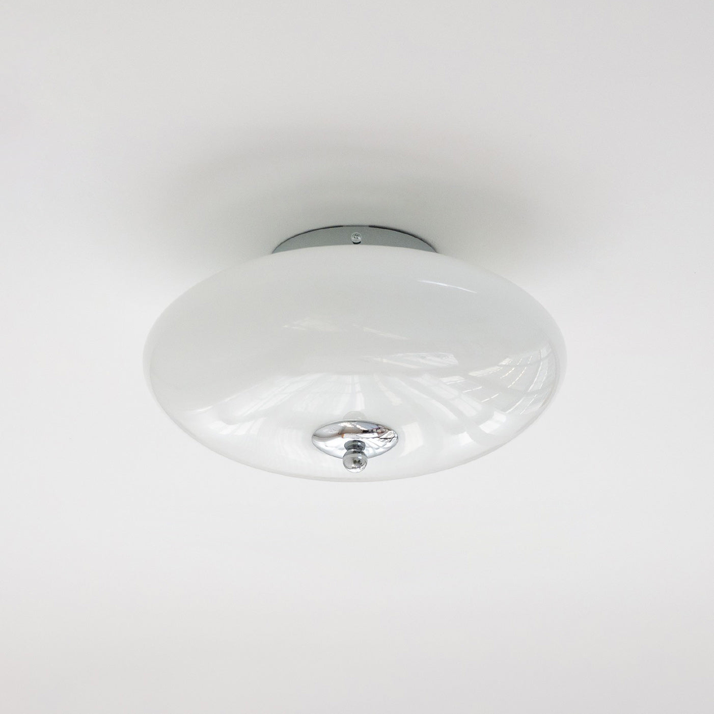 Opal Flush Glass & Iron Ceiling Light