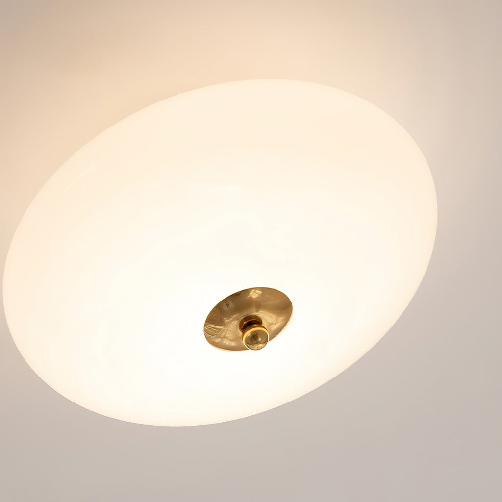 Opal Flush Glass & Iron Ceiling Light