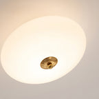 Opal Flush Glass & Iron Ceiling Light