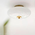 Opal Flush Glass & Iron Ceiling Light