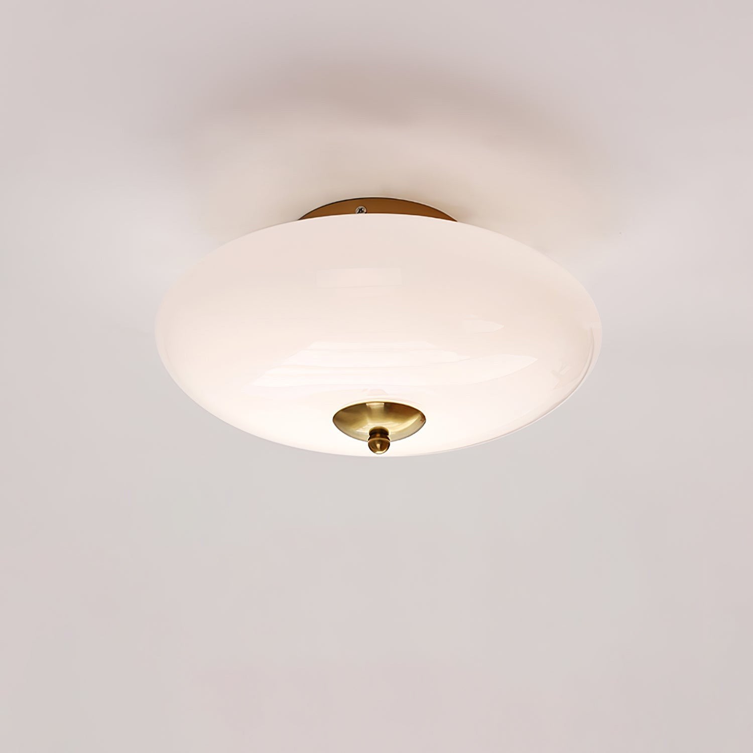 Opal Flush Glass & Iron Ceiling Light