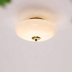Opal Flush Glass & Iron Ceiling Light