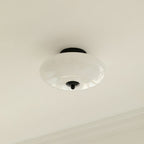 Opal Flush Glass & Iron Ceiling Light
