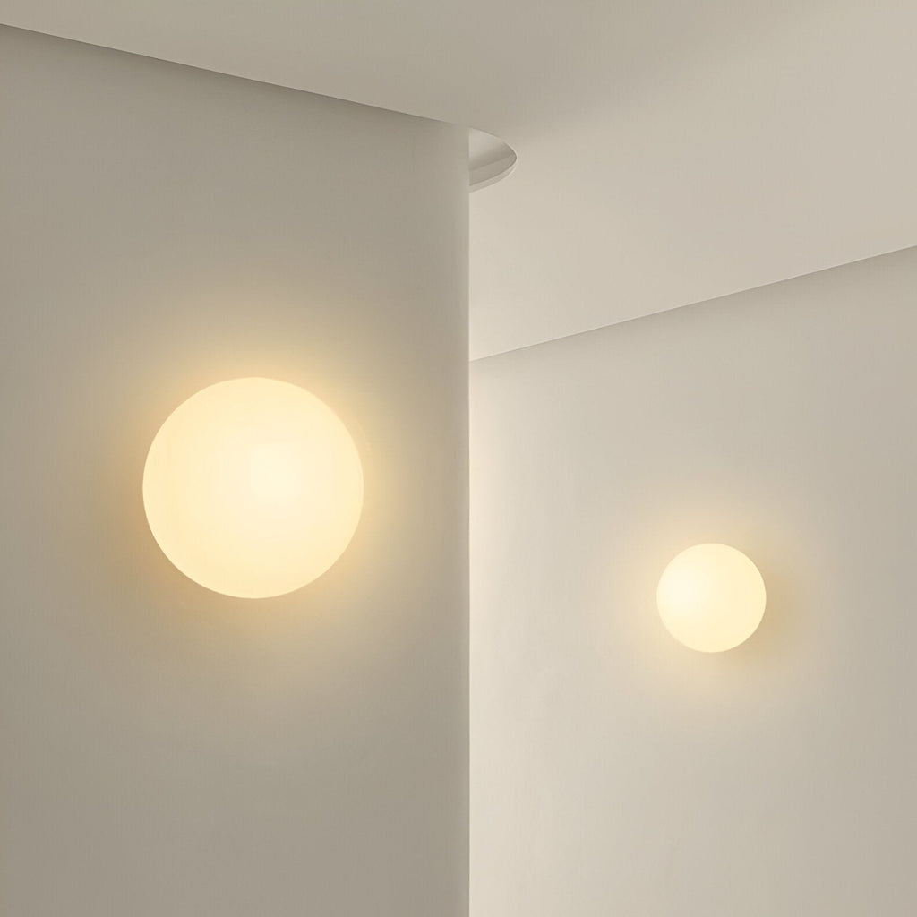 Orbique: Modern Sphere Wall Light – Round Glass Lamp in Minimalist Design