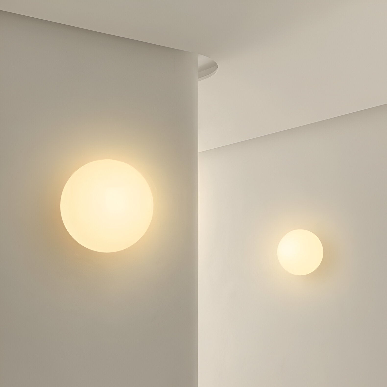 Orbique: Modern Sphere Wall Light – Round Glass Lamp in Minimalist Design