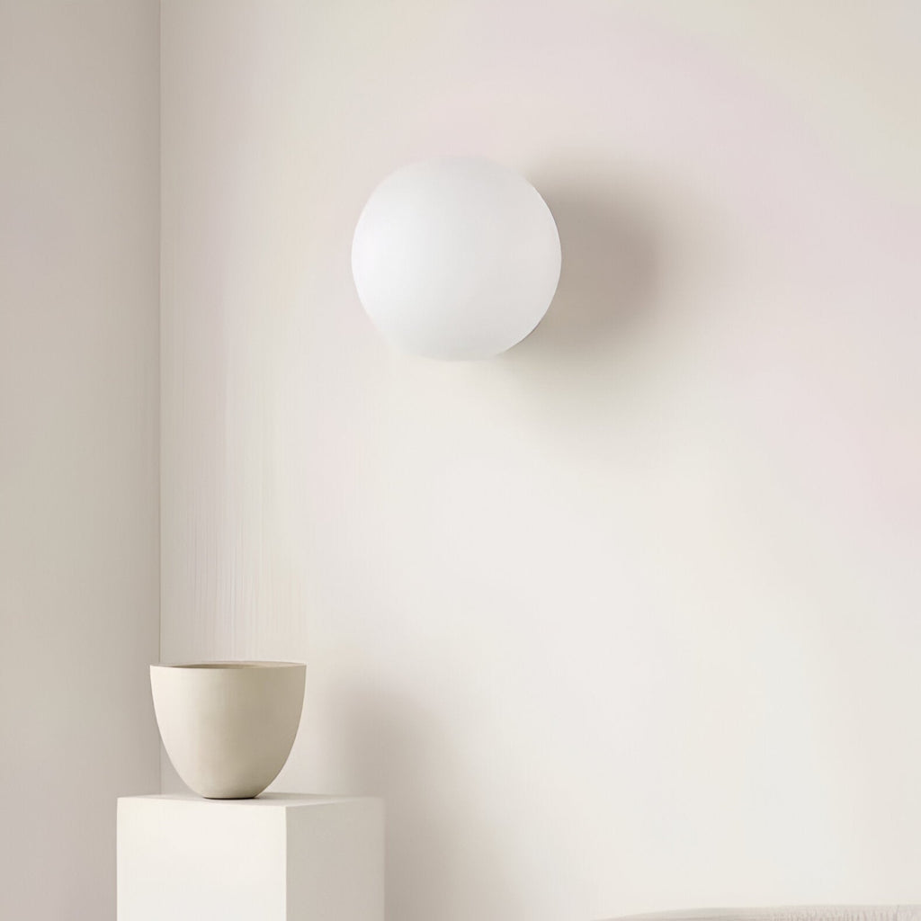 Orbique: Modern Sphere Wall Light – Round Glass Lamp in Minimalist Design