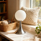 Glass Table Lamp - Dimmable LED, Modern Nordic Design for Living Room