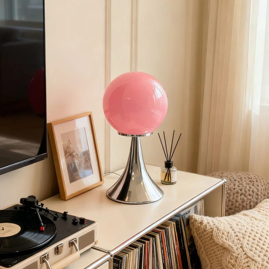 Glass Table Lamp - Dimmable LED, Modern Nordic Design for Living Room